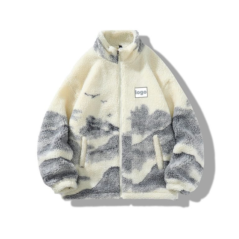 Fleece Jacket, Unisex Custom All-Over Printed Oversized Sherpa