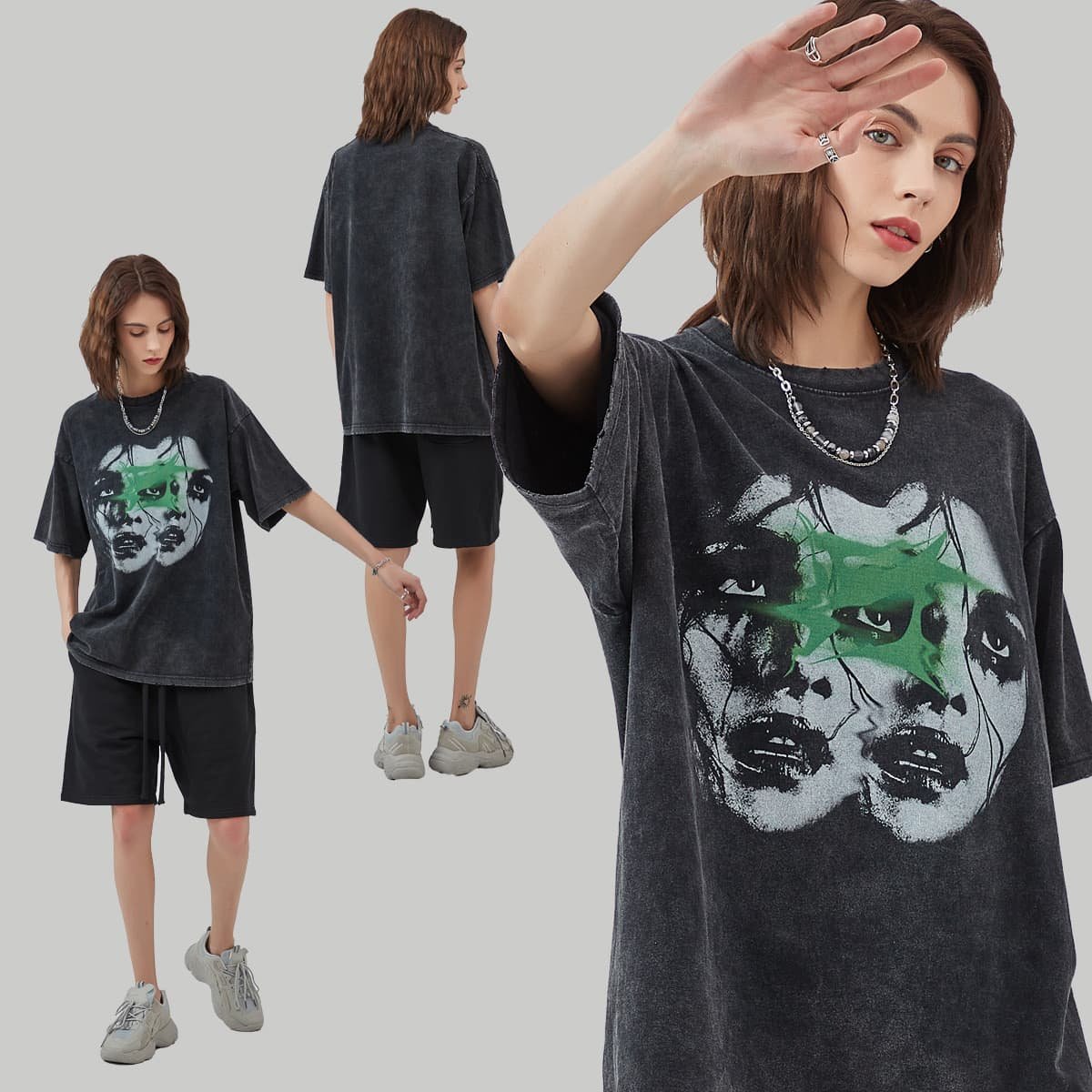 loose wash water T-shirt