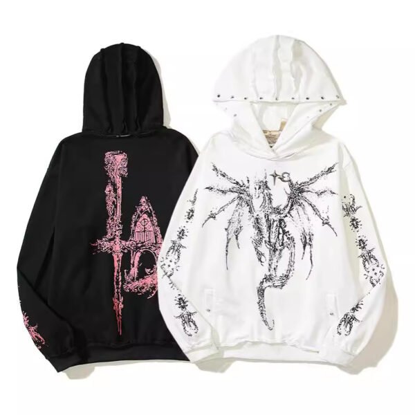 Vintage streetwear Cotton hoodies