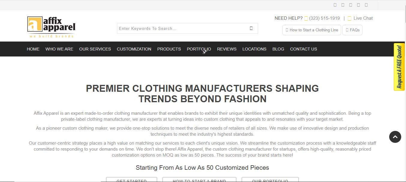 clothing manufacturers for startups