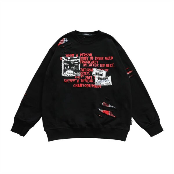 Splicing Ripped Casual Oversize hoodies