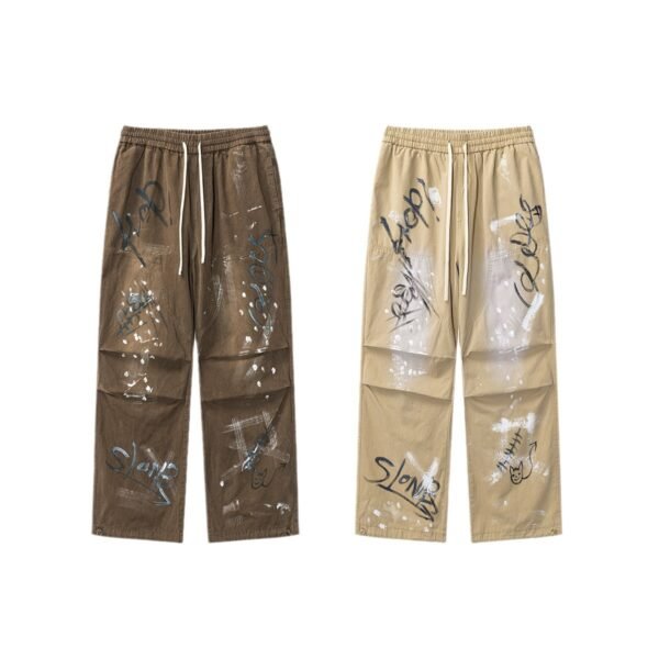 painting Oversize Loose denim pants