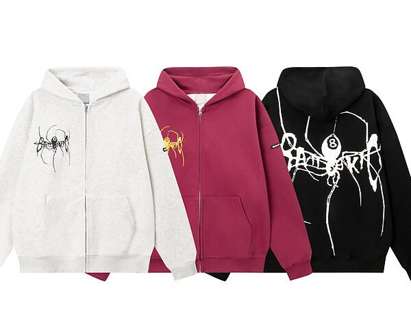 Zip up hip hop Graphic hoodies