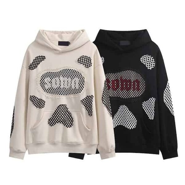 Ripped double lined mesh Casual hoodies