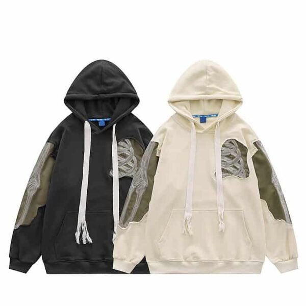 Casual Splicing Ripped Hip Hop Hoodie