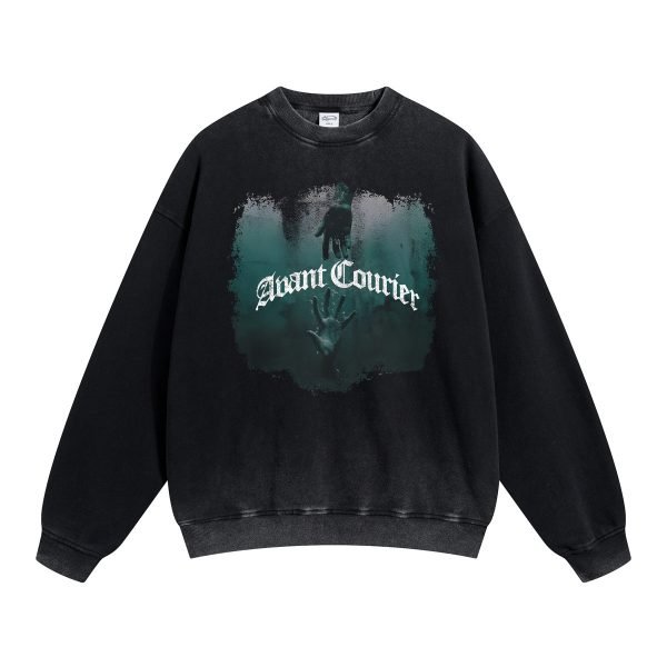 Men's Crew Neck Pullover Custom Washed Hoodies