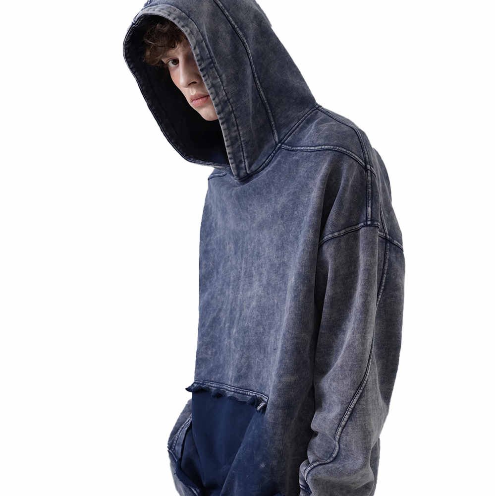 Custom Men's Washed Vintage Cotton Oversized Hoodie