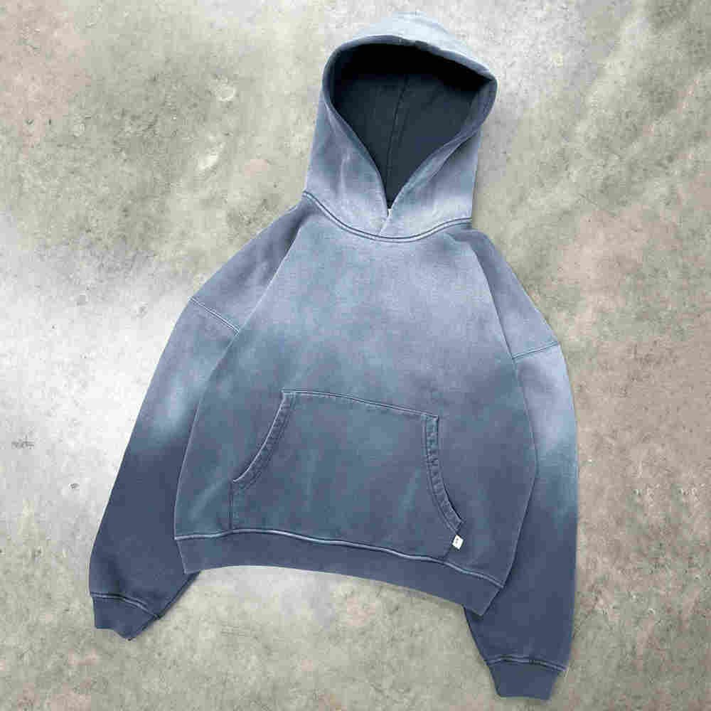 Custom Streetwear Blank French Terry Vintage Acid Wash Hoodie
