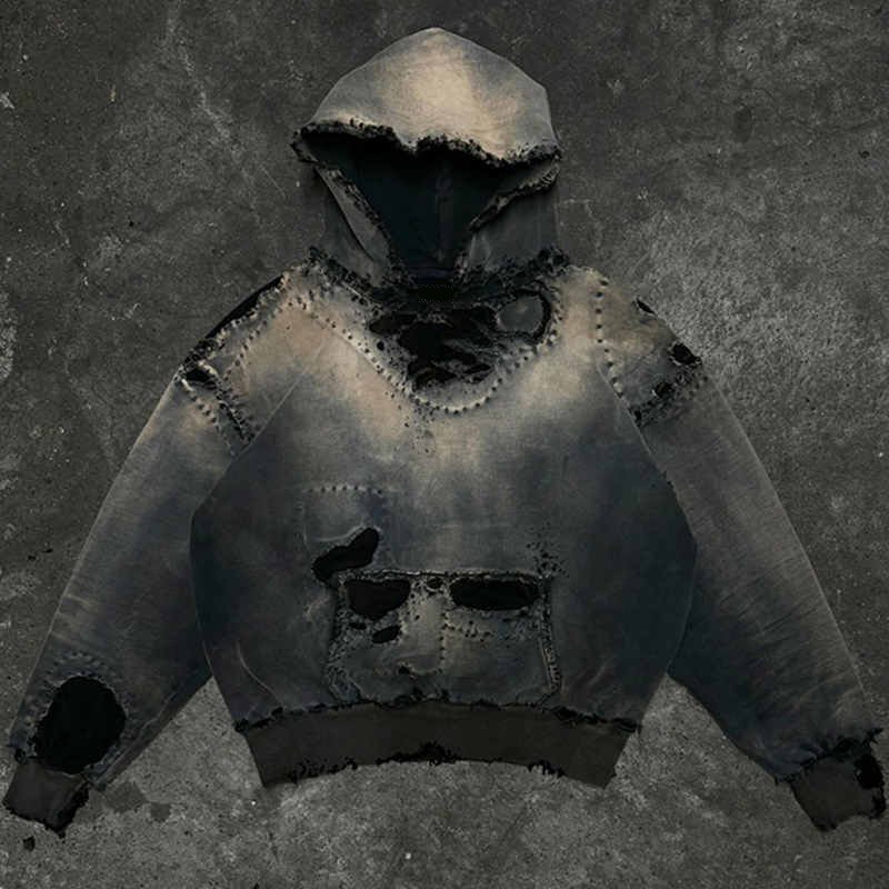 100% Cotton Streetwear Black Custom Logo Embroidery Hoodie