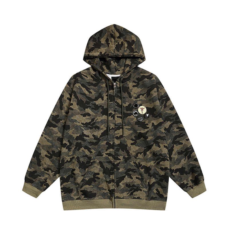camouflage zip up hoodie
