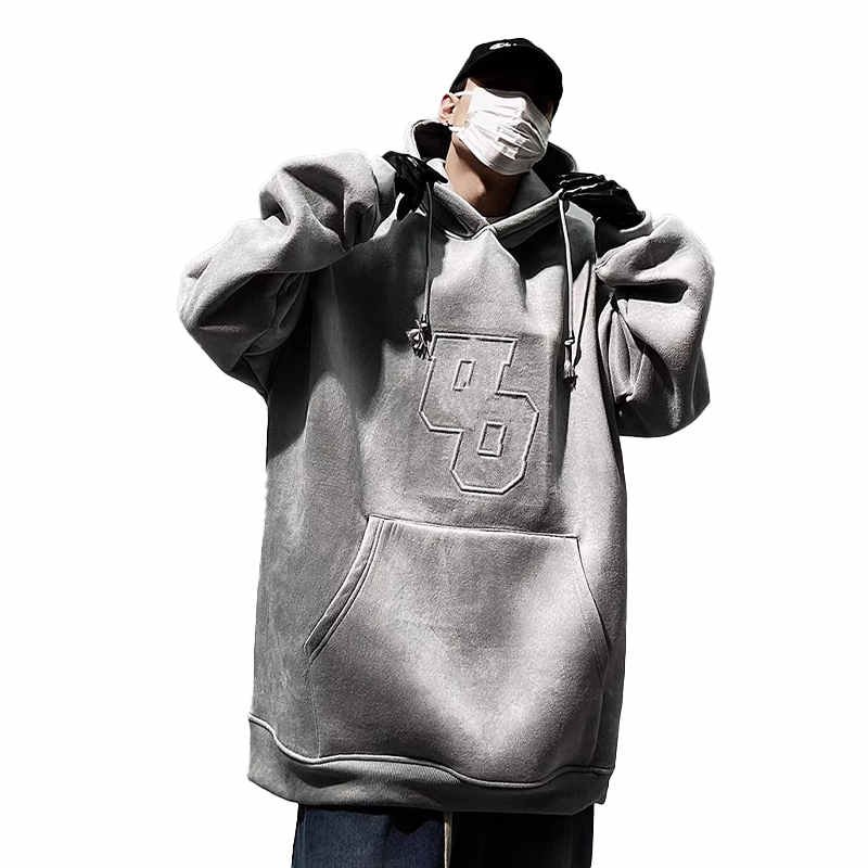 Men's 100% Cotton Vintage Custom Letter 3D Embossed Hoodie