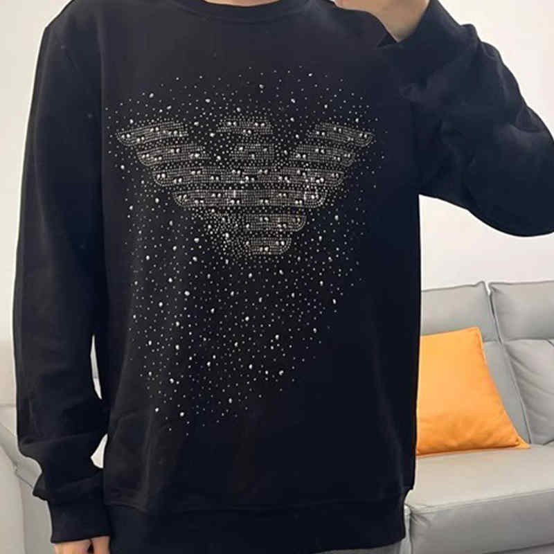 Custom Streetwear Thick French Terry Rhinestone Hip Hop Hoodie