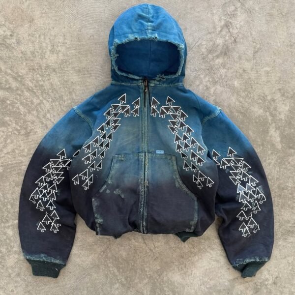 acid wash zip up hoodie