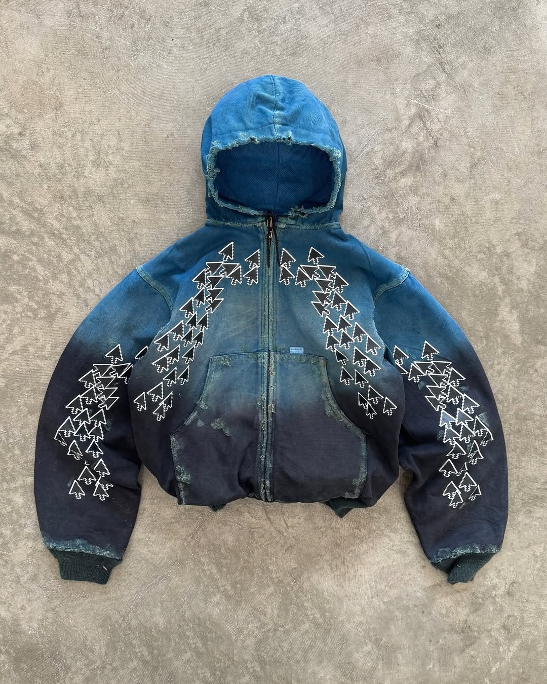 acid wash zip up hoodie