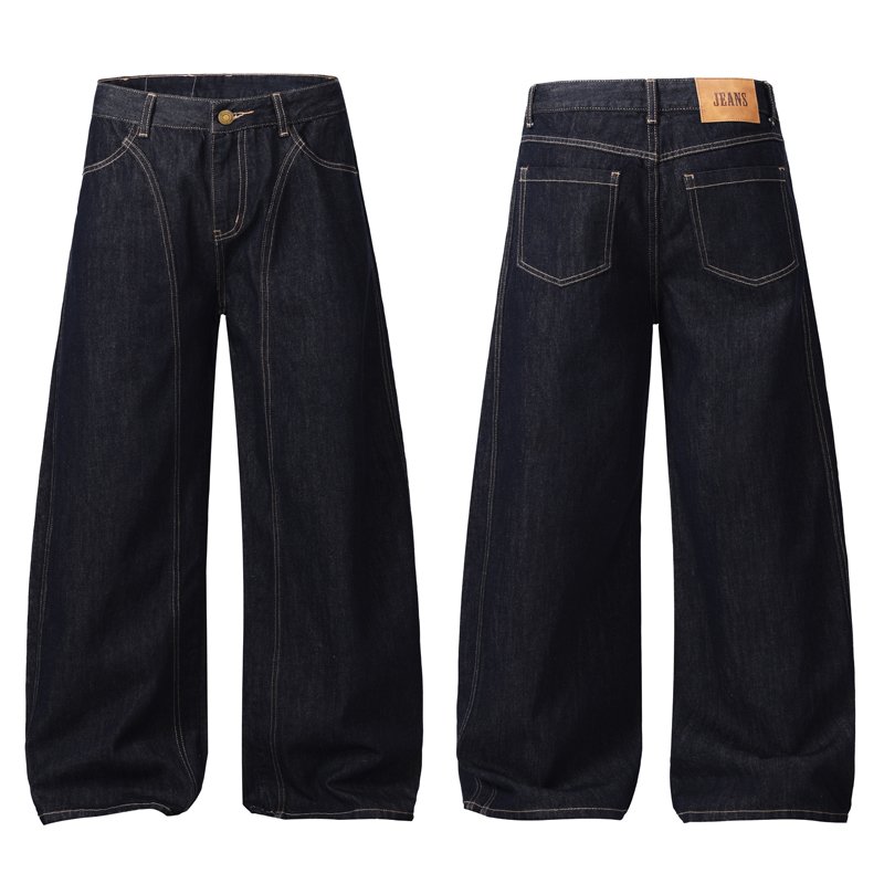 Raw Denim Straight-Leg Jeans