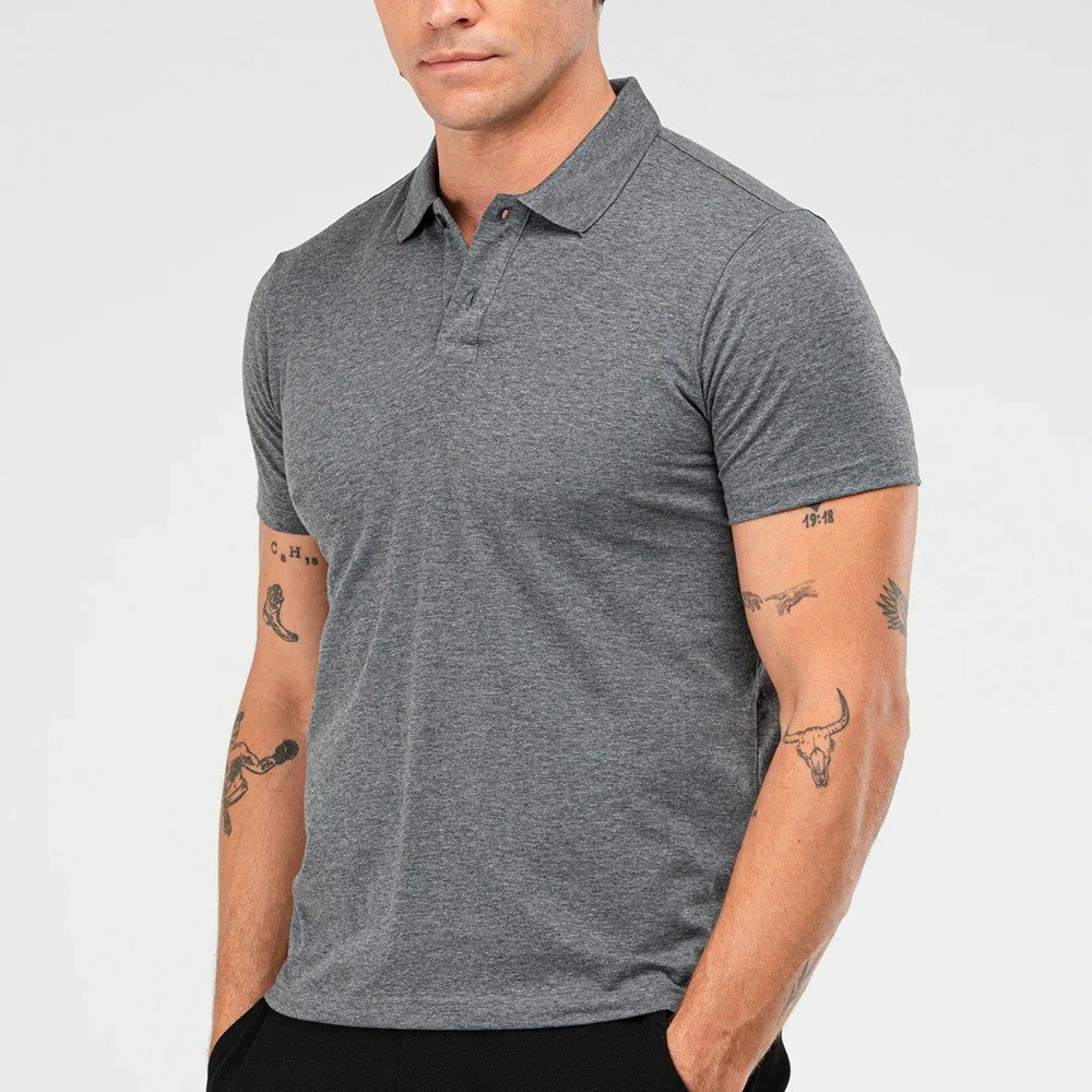 Fashion Slim Fit Polo with Tipping Collar